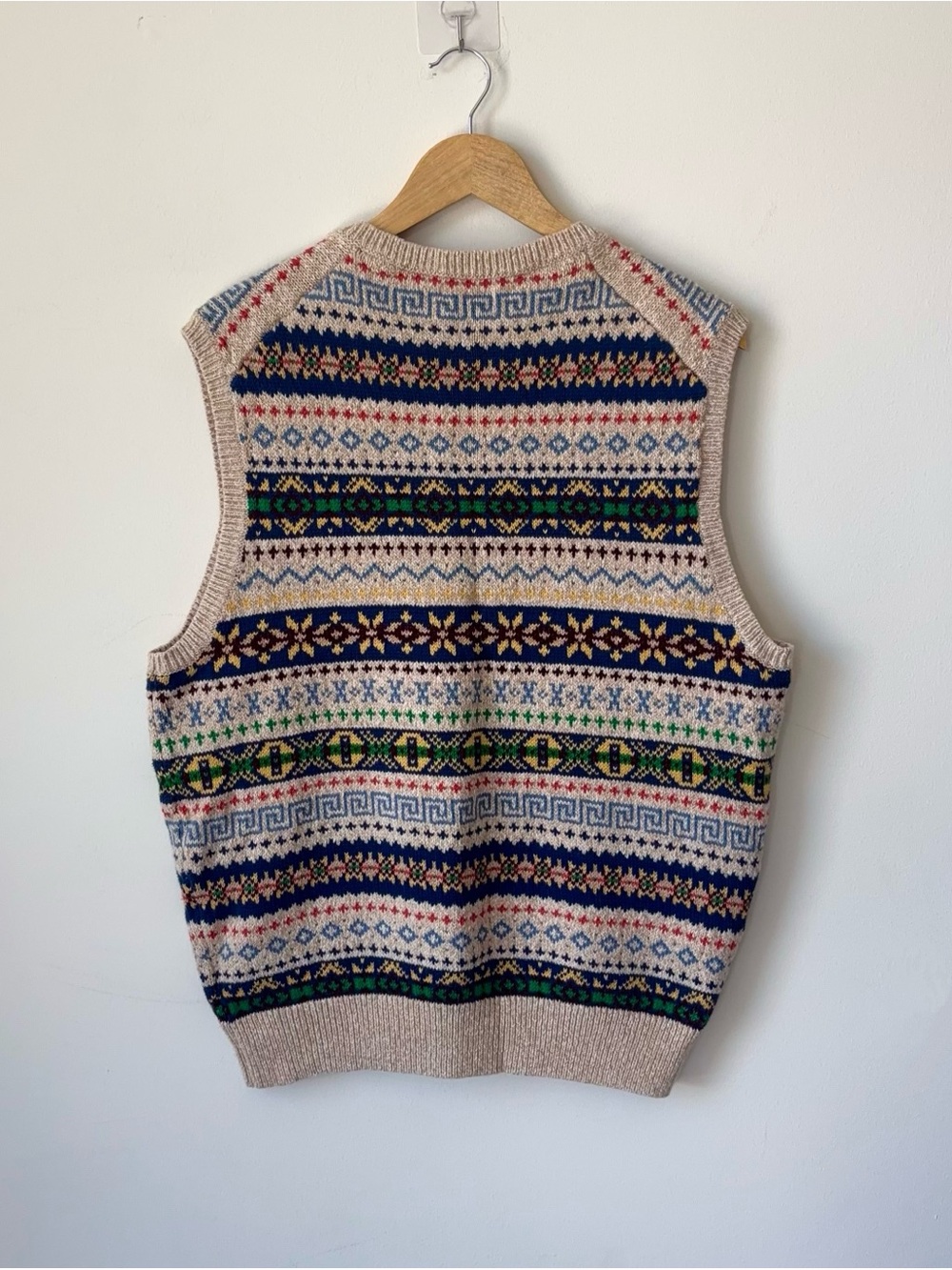 Polo Ralph Lauren Cashmere Linen Blend Fair Isle Sweater Vest Size XL V-Neck - Picture 7 of 9